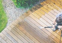 Pressure Wash a deck to remove paint